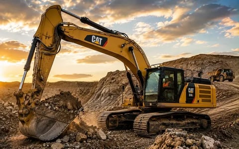 CAT excavator, the same photo used on the homepage's Construction & Civil card