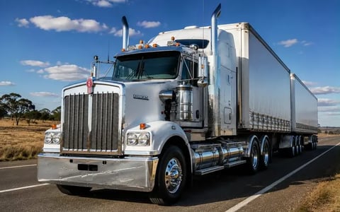 Kenworth prime mover, the same photo used on the homepage's Transport & Logistics card